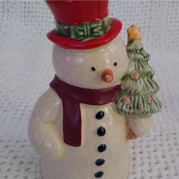 Holiday Set of Snowman Salt & Pepper Shakers • Frosty Christmas Salt & Pepper - Picture 6 of 13